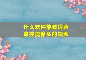 什么软件能看道路监控摄像头的视频