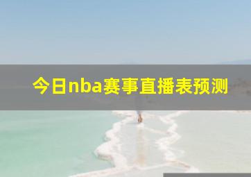 今日nba赛事直播表预测