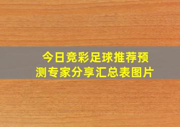 今日竞彩足球推荐预测专家分享汇总表图片