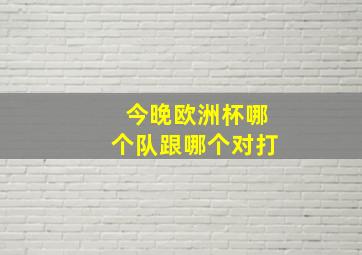 今晚欧洲杯哪个队跟哪个对打