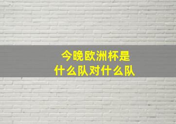 今晚欧洲杯是什么队对什么队