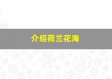 介绍荷兰花海