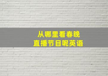 从哪里看春晚直播节目呢英语