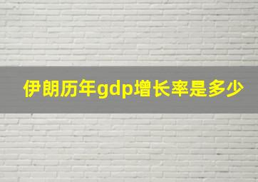 伊朗历年gdp增长率是多少