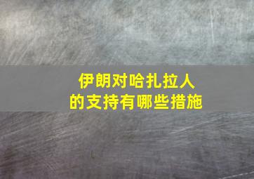 伊朗对哈扎拉人的支持有哪些措施