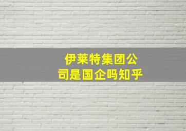 伊莱特集团公司是国企吗知乎