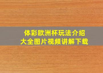 体彩欧洲杯玩法介绍大全图片视频讲解下载