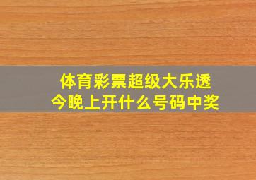 体育彩票超级大乐透今晚上开什么号码中奖