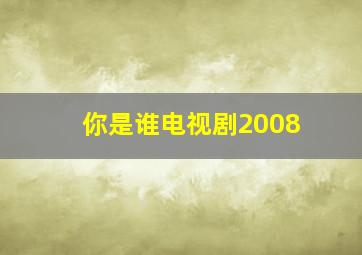 你是谁电视剧2008