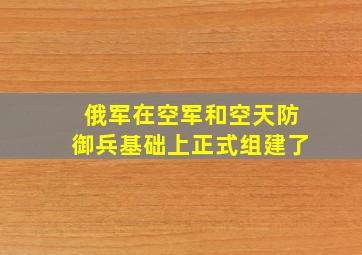 俄军在空军和空天防御兵基础上正式组建了