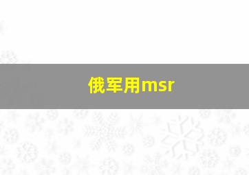 俄军用msr