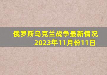 俄罗斯乌克兰战争最新情况2023年11月份11日