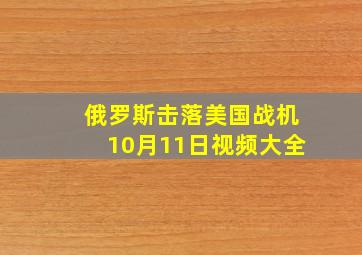 俄罗斯击落美国战机10月11日视频大全