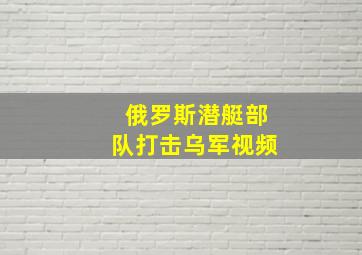 俄罗斯潜艇部队打击乌军视频