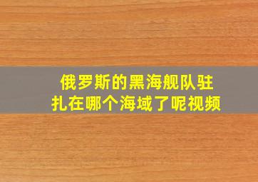 俄罗斯的黑海舰队驻扎在哪个海域了呢视频