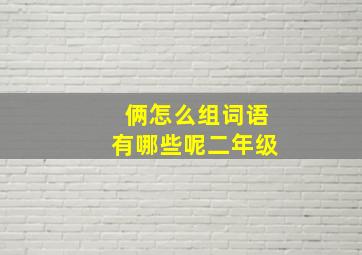 俩怎么组词语有哪些呢二年级