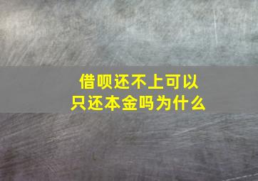 借呗还不上可以只还本金吗为什么