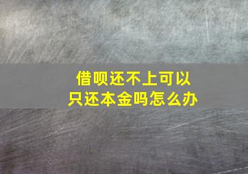 借呗还不上可以只还本金吗怎么办