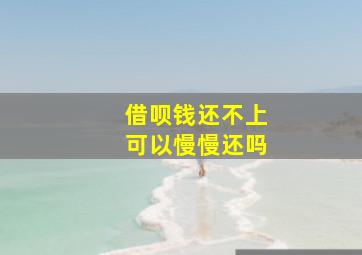 借呗钱还不上可以慢慢还吗