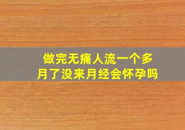 做完无痛人流一个多月了没来月经会怀孕吗