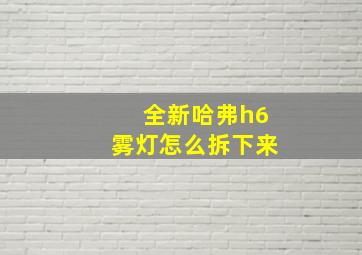 全新哈弗h6雾灯怎么拆下来