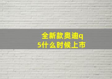 全新款奥迪q5什么时候上市