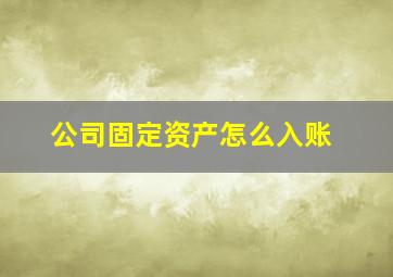 公司固定资产怎么入账