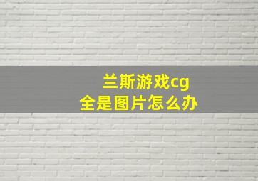 兰斯游戏cg全是图片怎么办