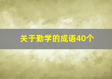 关于勤学的成语40个