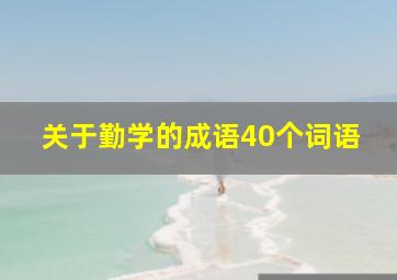 关于勤学的成语40个词语