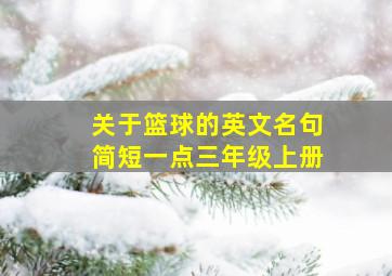 关于篮球的英文名句简短一点三年级上册