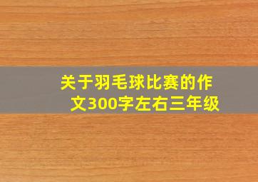 关于羽毛球比赛的作文300字左右三年级