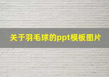 关于羽毛球的ppt模板图片