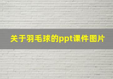 关于羽毛球的ppt课件图片