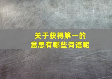 关于获得第一的意思有哪些词语呢