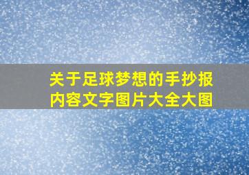 关于足球梦想的手抄报内容文字图片大全大图