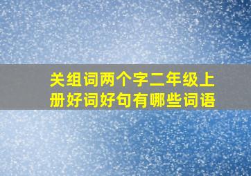 关组词两个字二年级上册好词好句有哪些词语