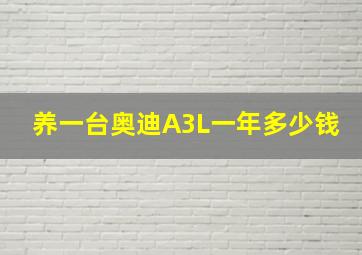 养一台奥迪A3L一年多少钱