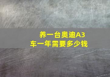 养一台奥迪A3车一年需要多少钱