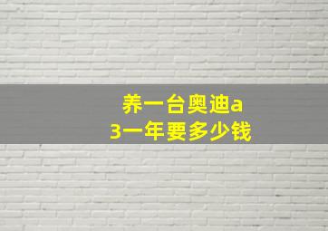 养一台奥迪a3一年要多少钱