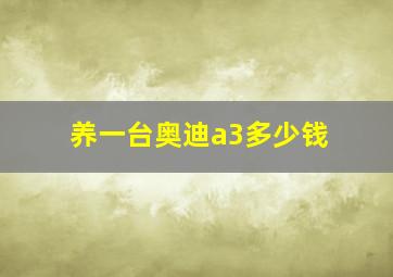 养一台奥迪a3多少钱