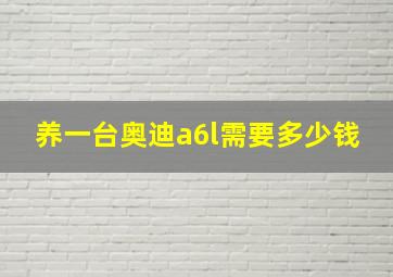 养一台奥迪a6l需要多少钱