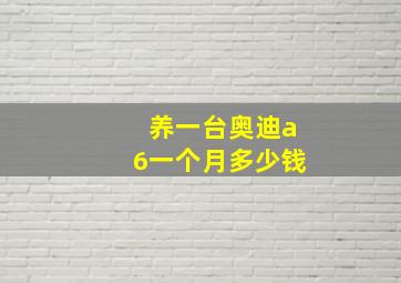 养一台奥迪a6一个月多少钱