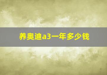 养奥迪a3一年多少钱