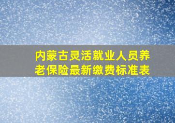 内蒙古灵活就业人员养老保险最新缴费标准表