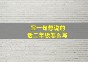 写一句想说的话二年级怎么写