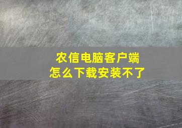 农信电脑客户端怎么下载安装不了