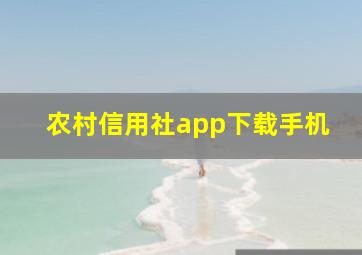 农村信用社app下载手机