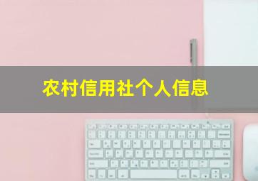 农村信用社个人信息