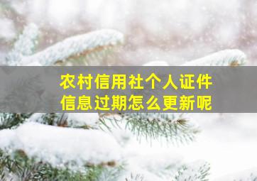 农村信用社个人证件信息过期怎么更新呢